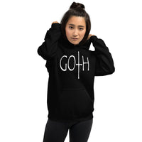 Goth Style design on unisex hoodie, front view