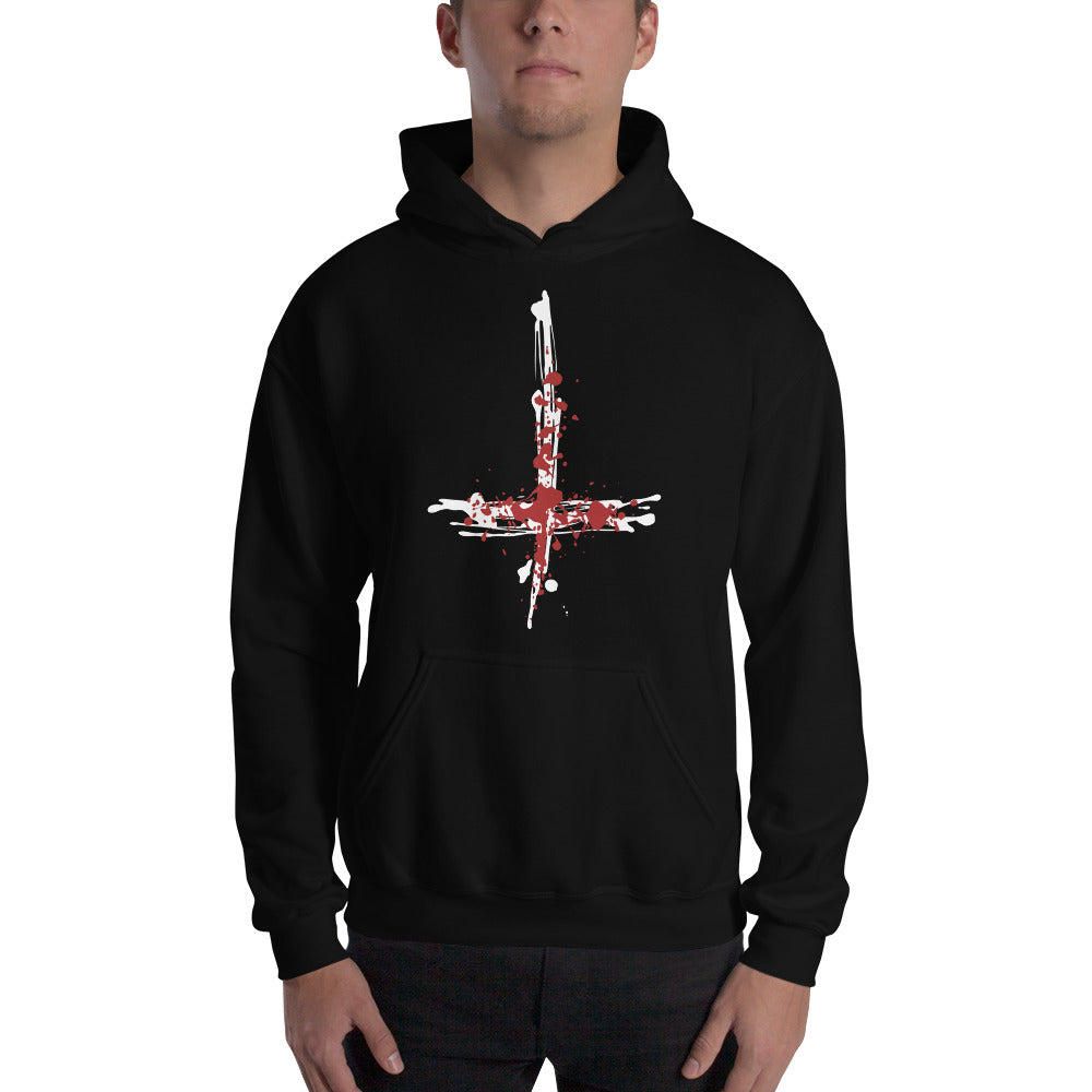 Inverted Cross Blood of Christ Unisex Hoodie Sweatshirt - Edge of Life Designs