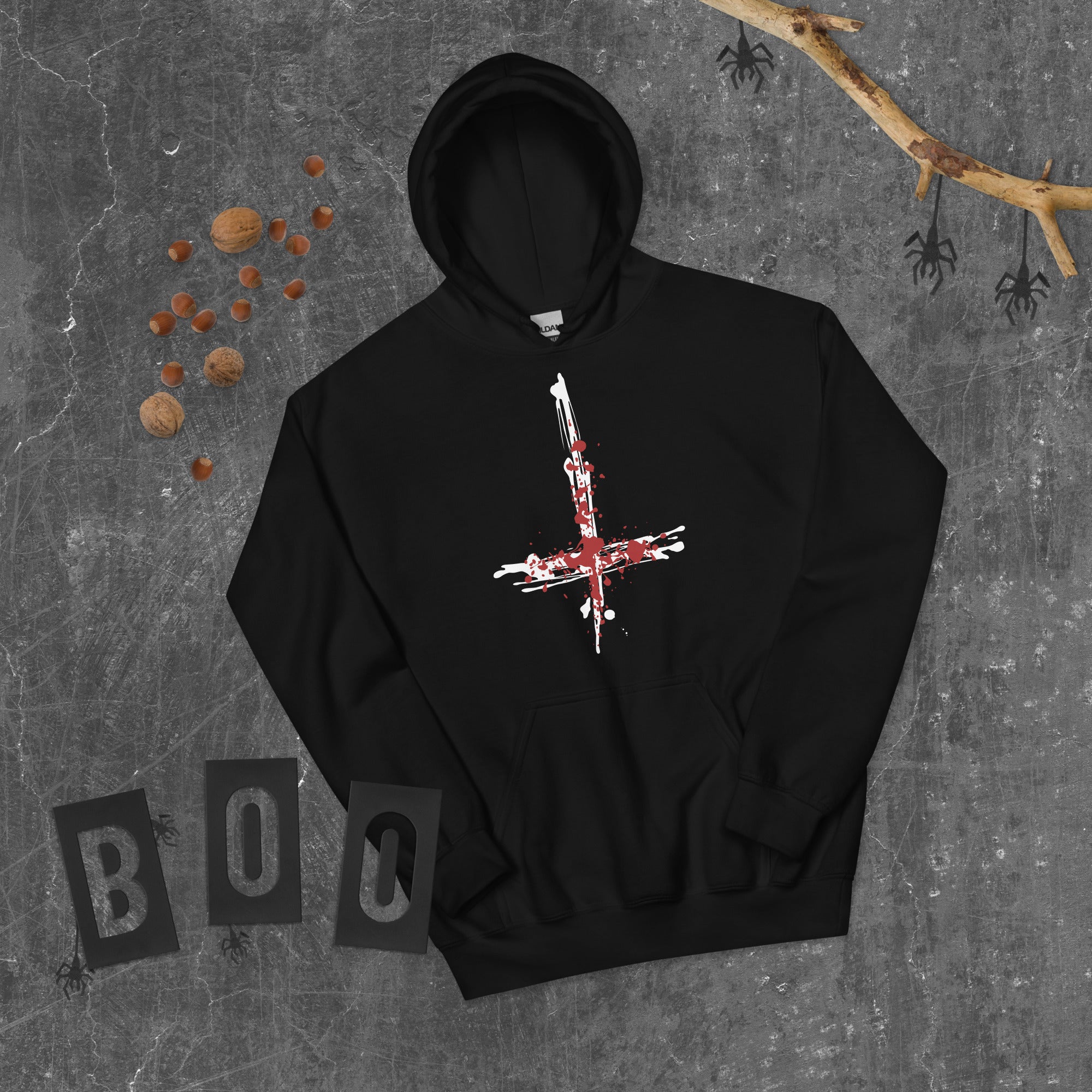 Inverted Cross Blood of Christ Unisex Hoodie Sweatshirt - Edge of Life Designs