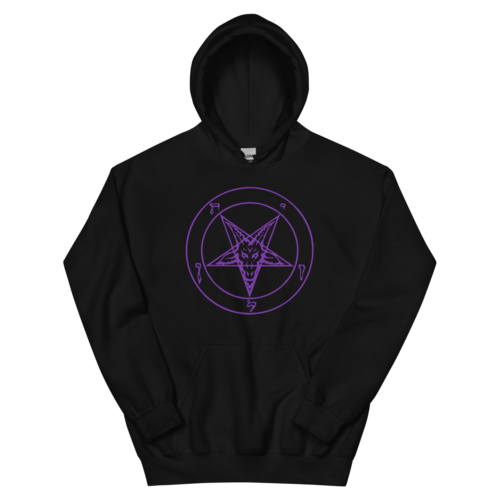 Sigil of Baphomet Insignia of Satan Unisex Hoodie Sweatshirt Purple Print - Edge of Life Designs