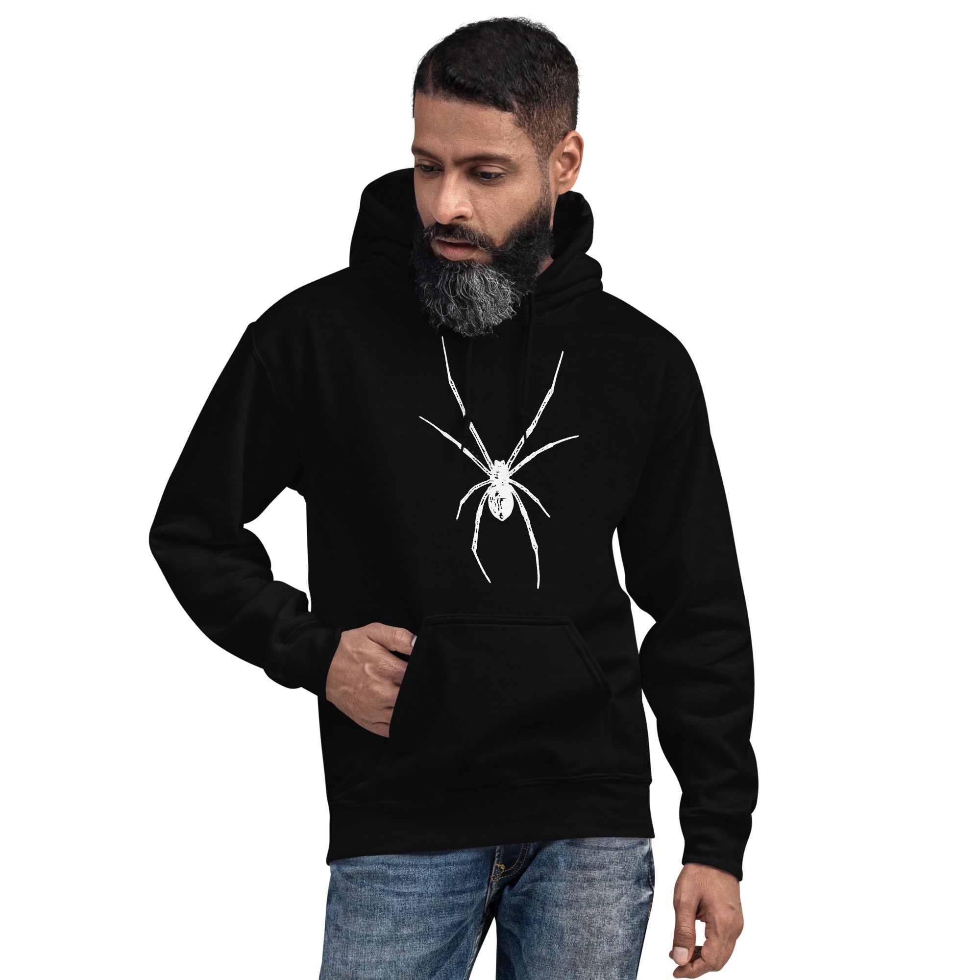 White Creepy Spider Arachnid Black Widow Unisex Hoodie Sweatshirt - Edge of Life Designs