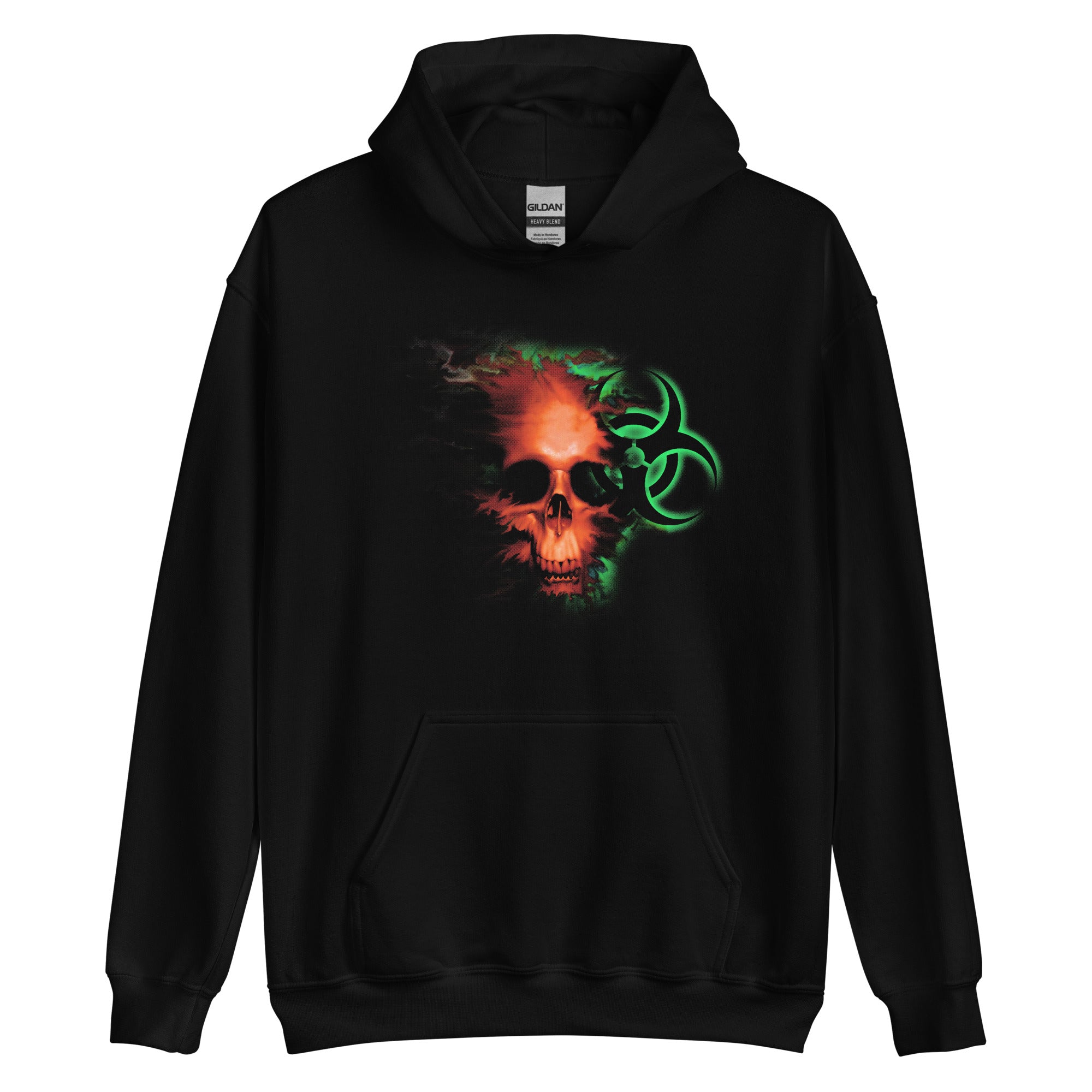 Radioactive Zombie Skull Bio Hazard Unisex Hoodie Sweatshirt - Edge of Life Designs