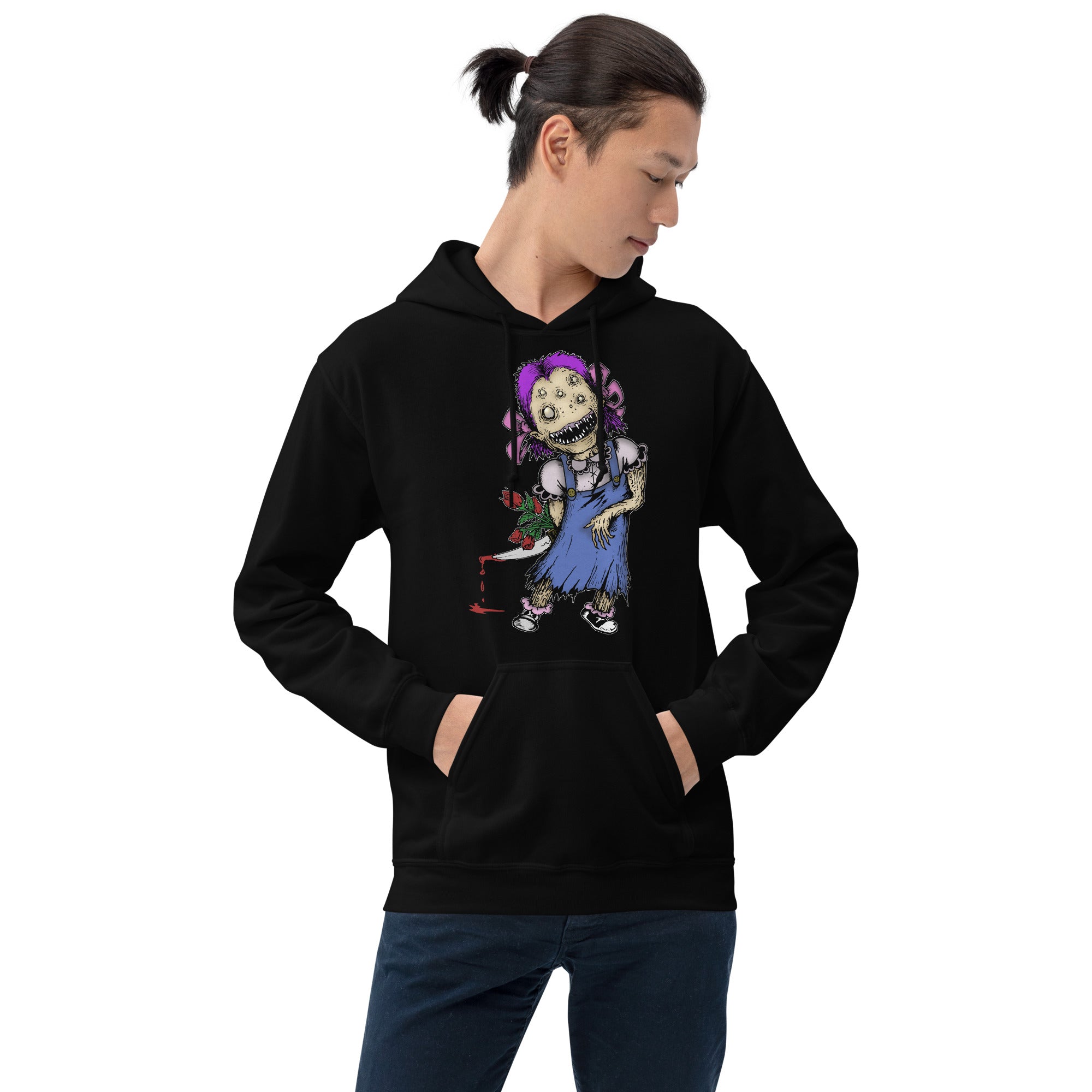 Wicked Little Girl with Bloody Knife Horror Style  Unisex Hoodie Sweatshirt - Edge of Life Designs