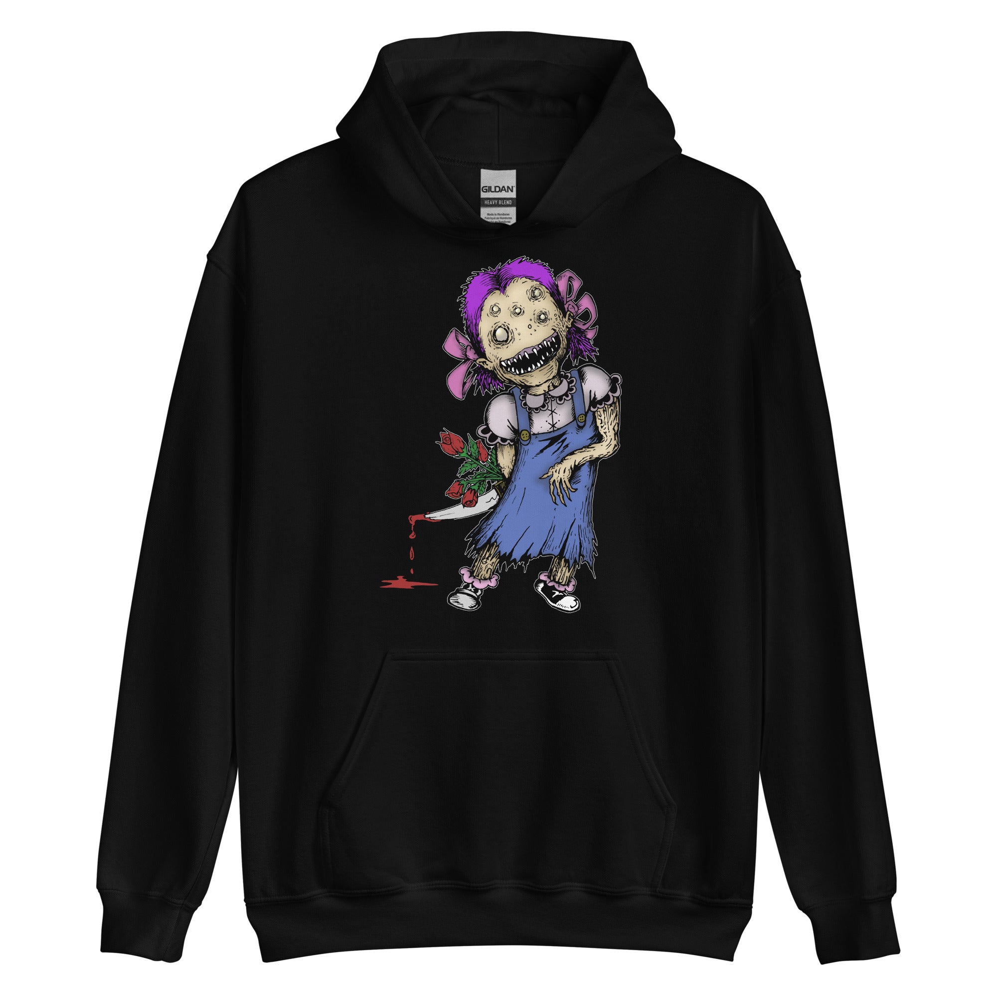 Wicked Little Girl with Bloody Knife Horror Style  Unisex Hoodie Sweatshirt - Edge of Life Designs