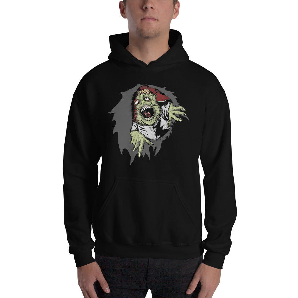 Flesh Eating Zombie Ripping Through Chest Horror  Unisex Hoodie Sweatshirt - Edge of Life Designs