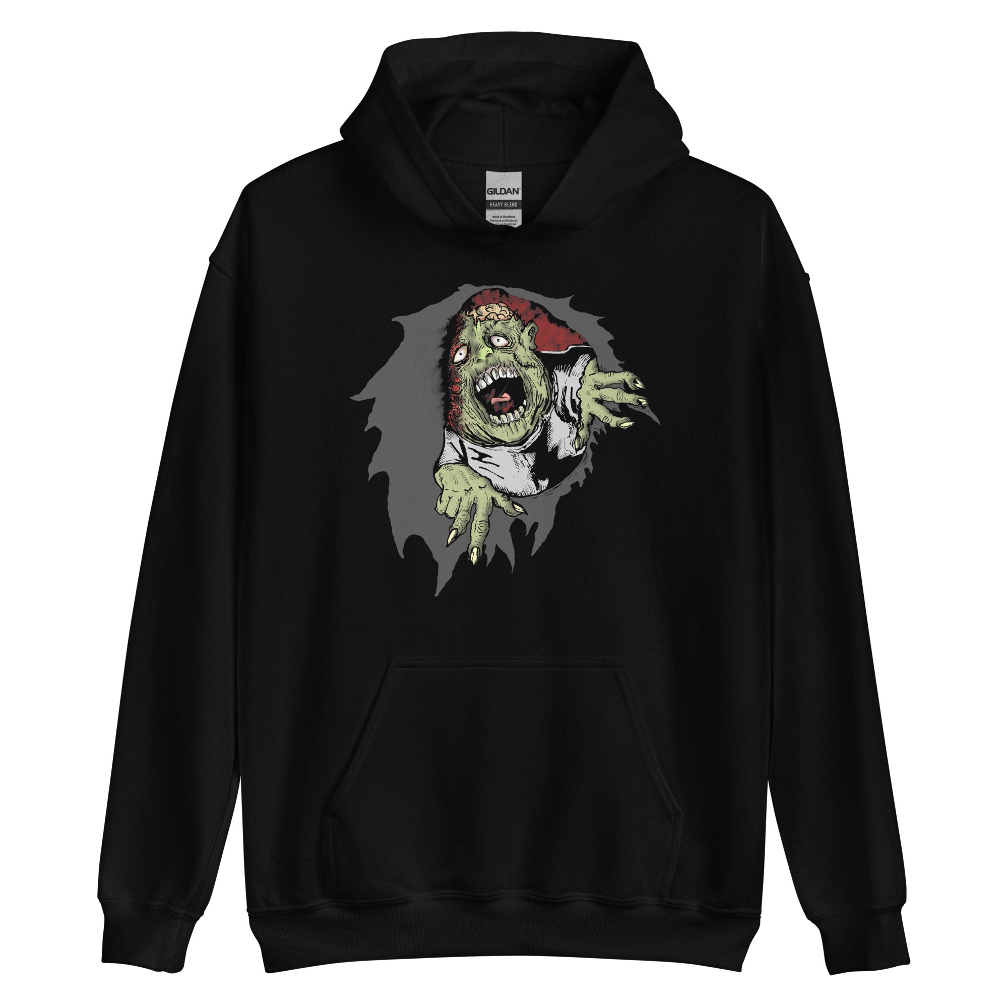 Flesh Eating Zombie Ripping Through Chest Horror  Unisex Hoodie Sweatshirt - Edge of Life Designs