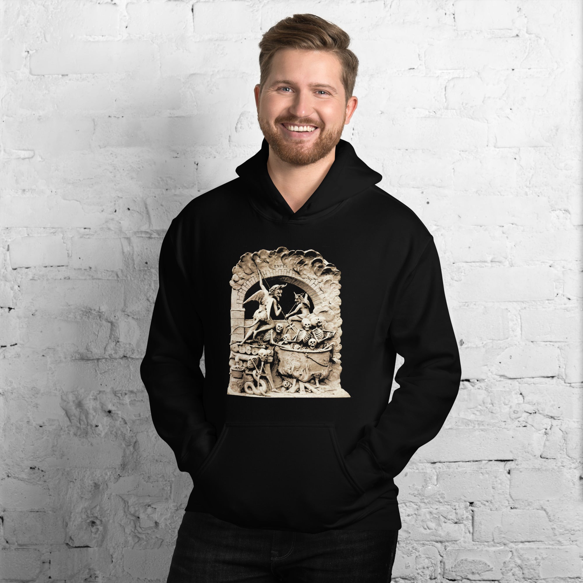 Les Diableries The Pits of Hell and the Devil Unisex Hoodie Sweatshirt - Edge of Life Designs