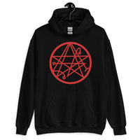 Necronomicon Symbol design on unisex hoodie, front view