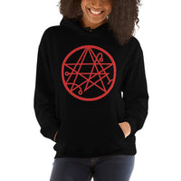 Necronomicon Symbol design on unisex hoodie, front view