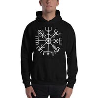 Vegvisir Wayfinder design on unisex hoodie, front view