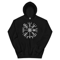 Vegvisir Wayfinder design on unisex hoodie, front view
