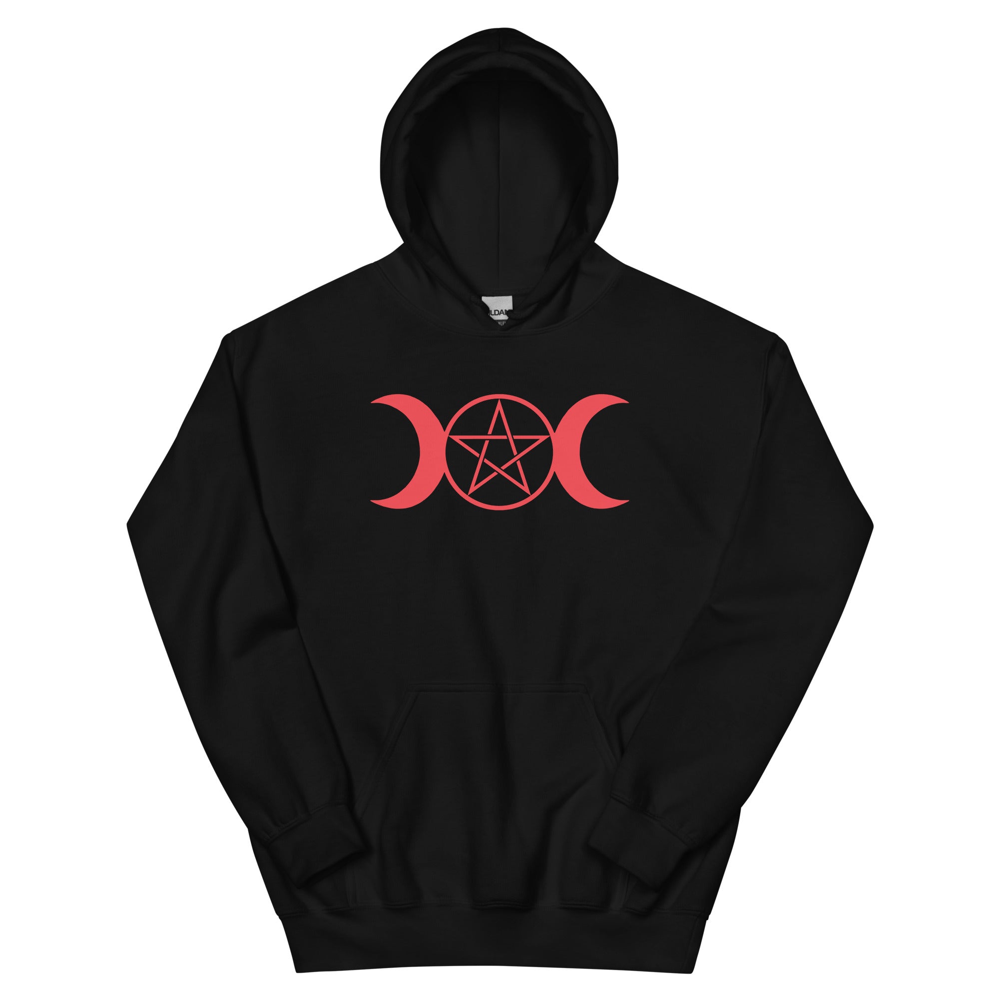 Red Triple Moon Goddess Wiccan Pagan Symbol Unisex Hoodie Sweatshirt - Edge of Life Designs