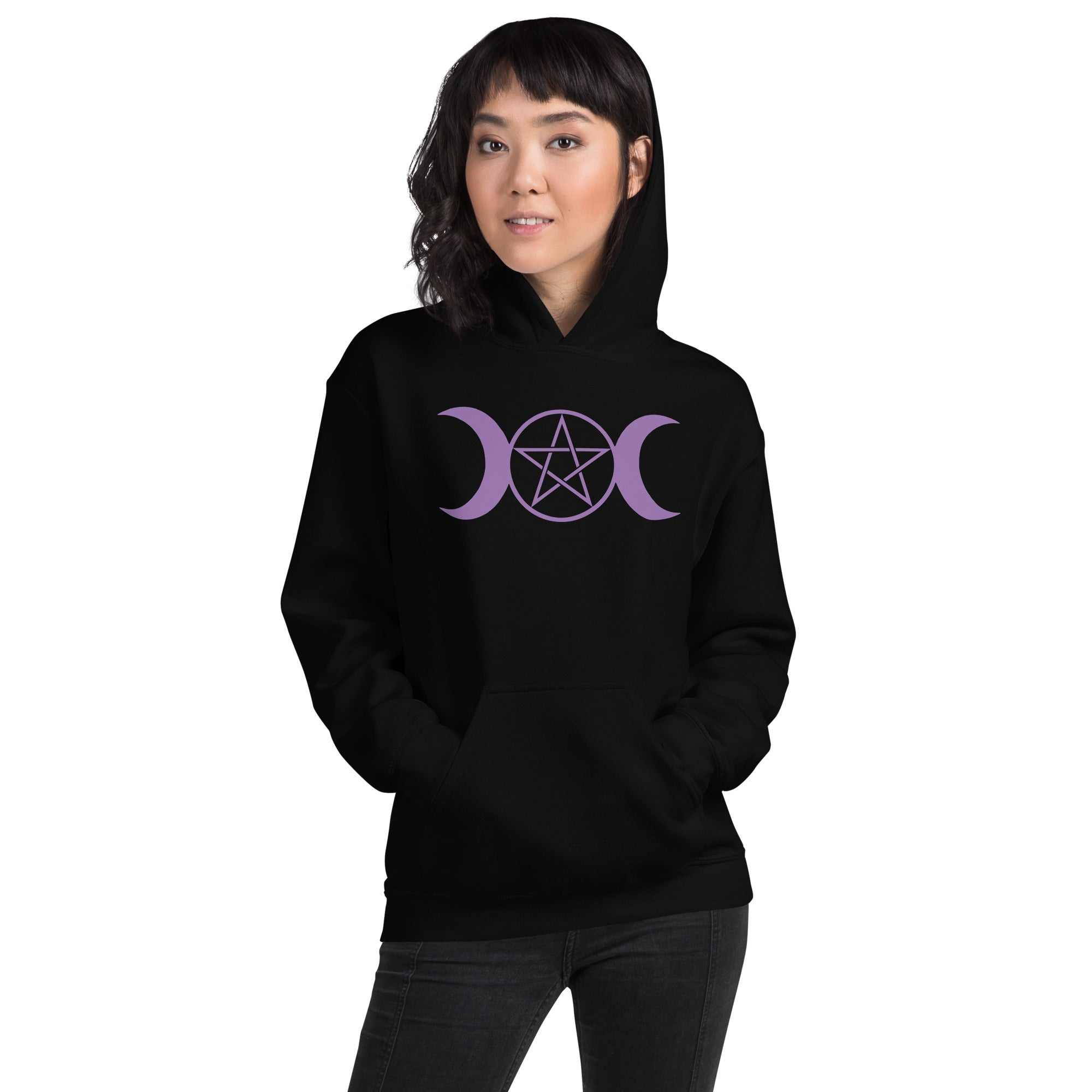 Purple Triple Moon Goddess Wiccan Pagan Symbol Unisex Hoodie Sweatshirt - Edge of Life Designs