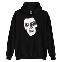 Pazuzu Captain Howdy design on unisex hoodie, front view