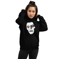 Pazuzu Captain Howdy design on unisex hoodie, front view