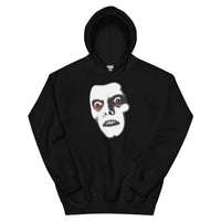 Pazuzu Captain Howdy design on unisex hoodie, front view