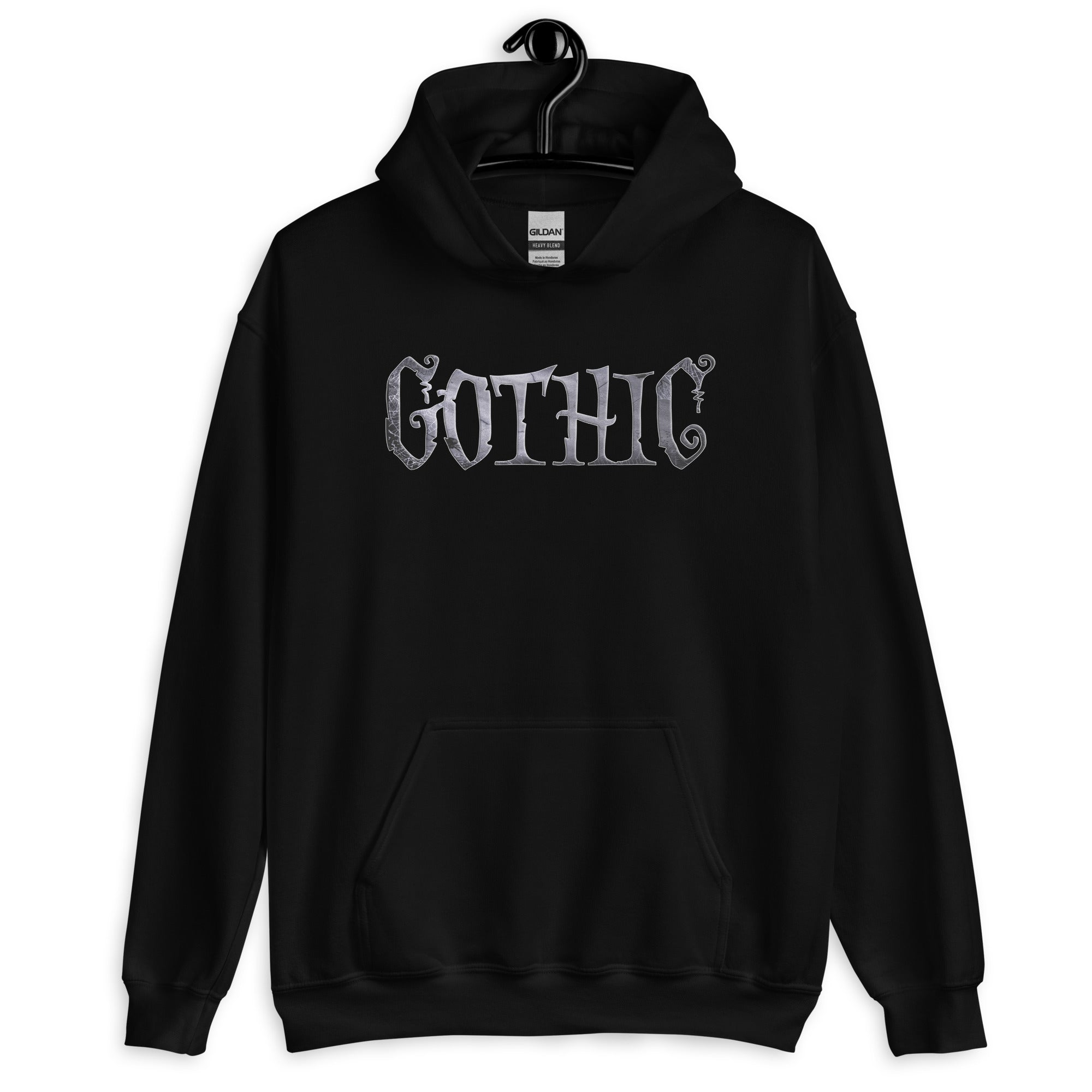 Gothic Spider Web Style Letters Dark Goth Unisex Hoodie Sweatshirt