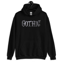 Gothic Spider Web design on unisex hoodie, front view