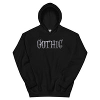 Gothic Spider Web design on unisex hoodie, front view