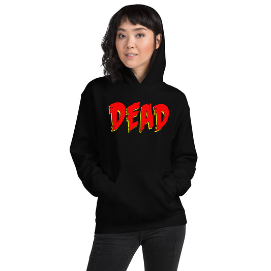 Dead Gothic design on unisex hoodie, front view
