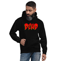 Dead Gothic design on unisex hoodie, front view