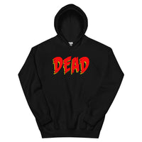 Dead Gothic design on unisex hoodie, front view