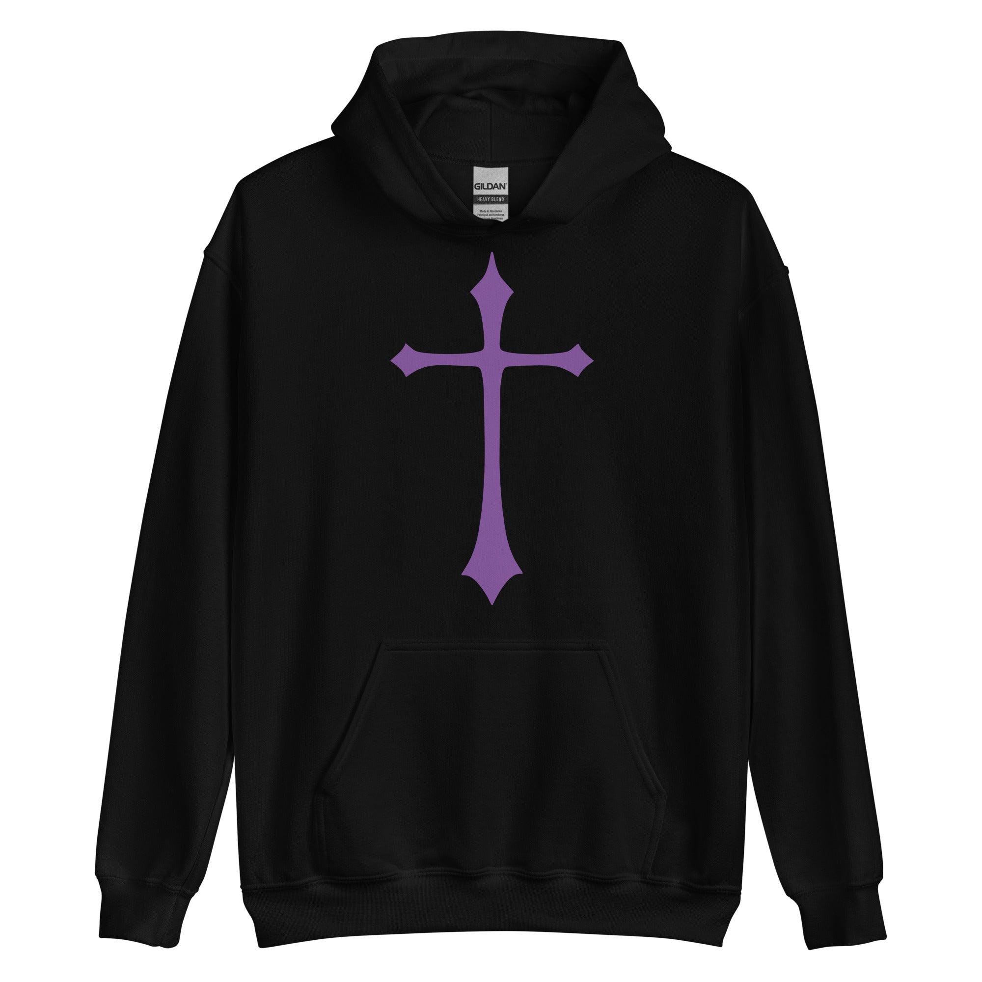 Purple Gothic Medeival Holy Cross Unisex Hoodie Sweatshirt