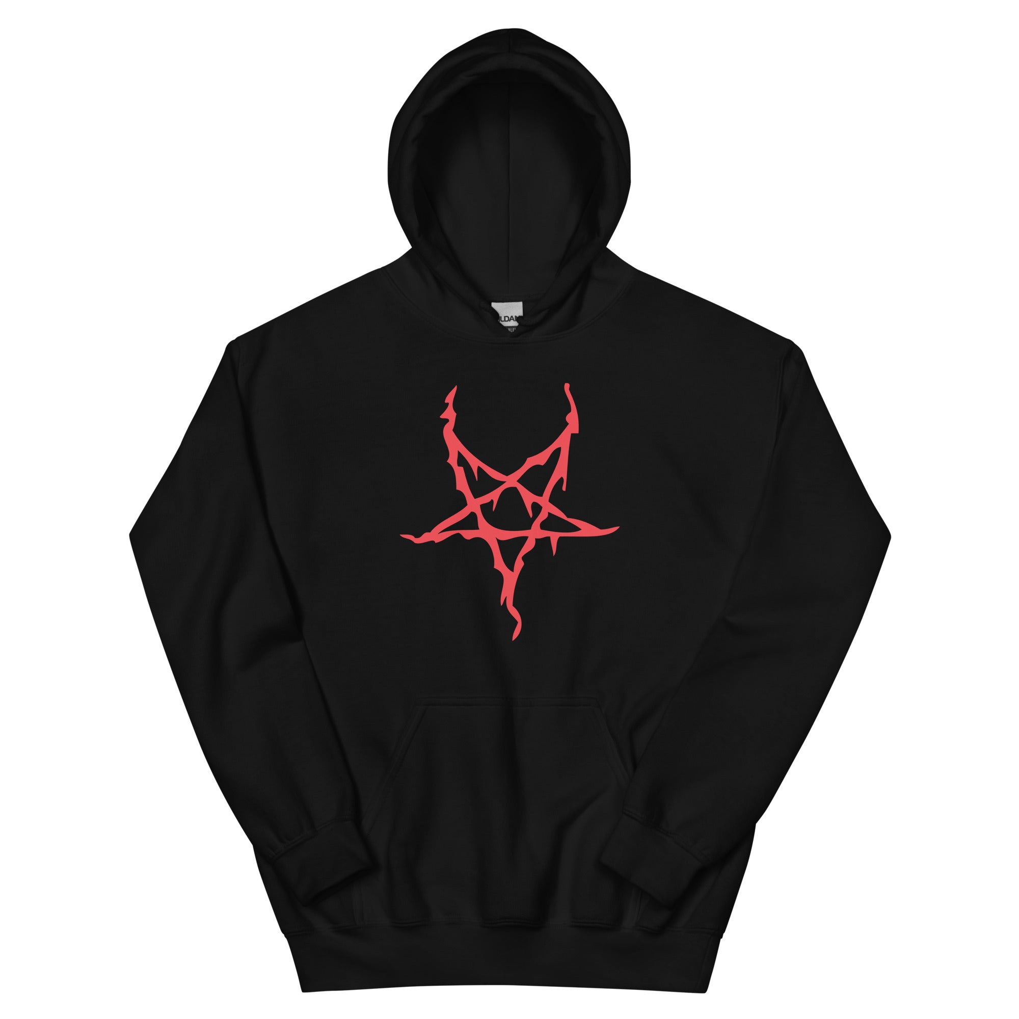 Red Melting Inverted Pentagram Black Metal Style Unisex Hoodie Sweatshirt