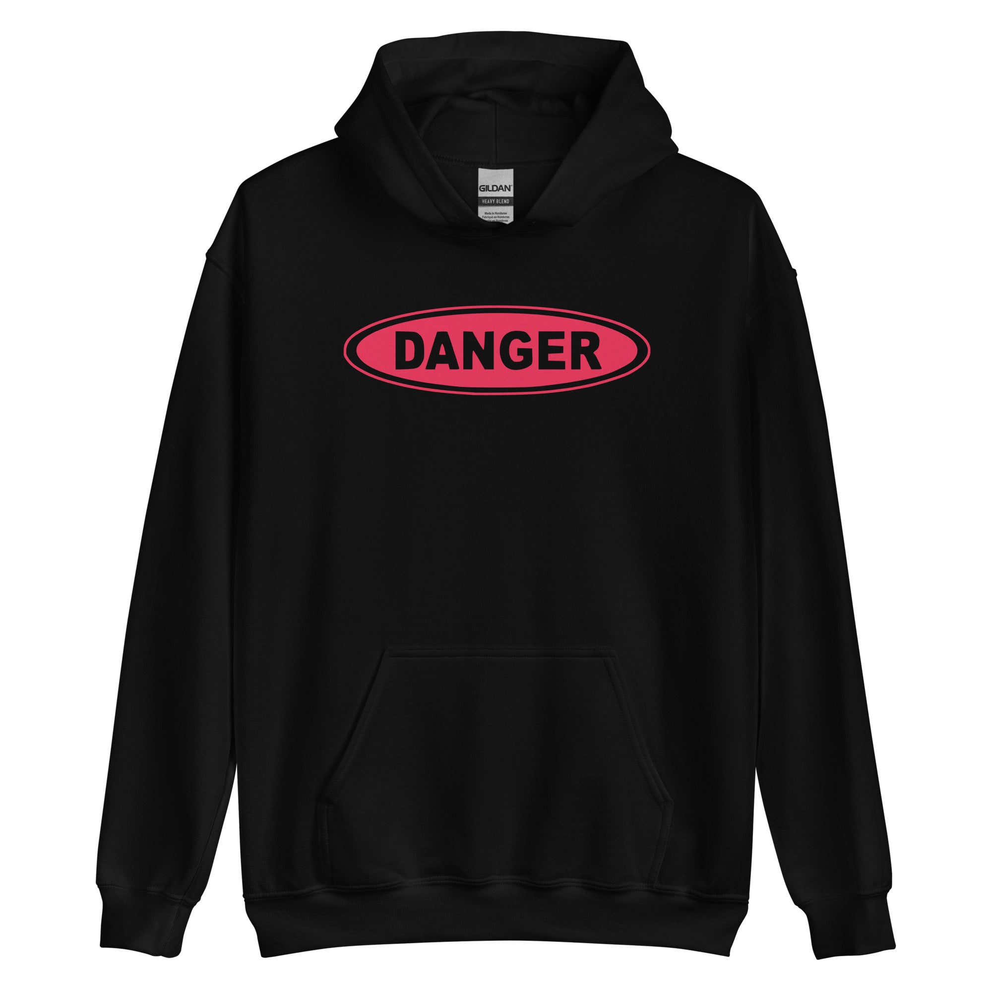 Red Danger Warning Sign Unisex Hoodie Sweatshirt