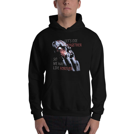 Together Forever Horror design on unisex hoodie, front view