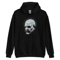 Hell Priest Cenobite design on unisex hoodie, front view