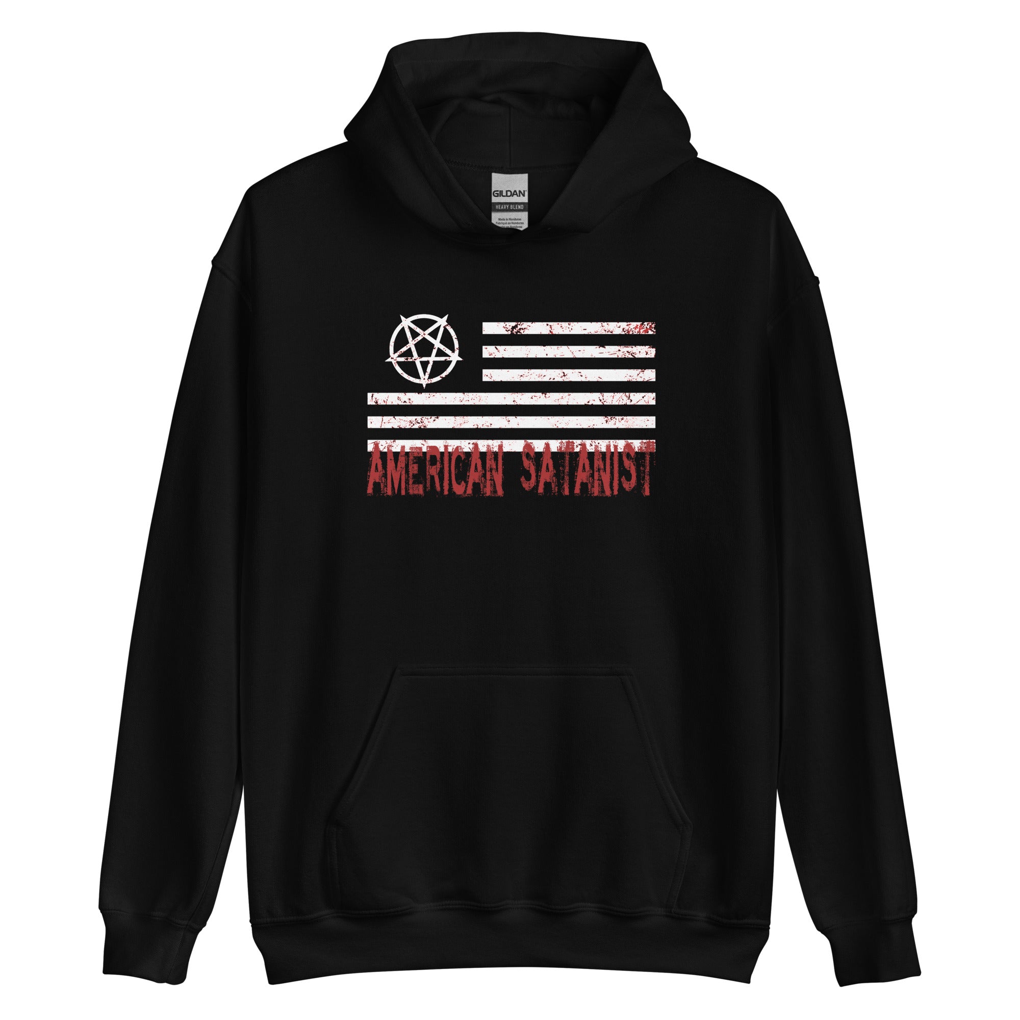 American Satanist Pentagram Bloody Flag Unisex Hoodie Sweatshirt