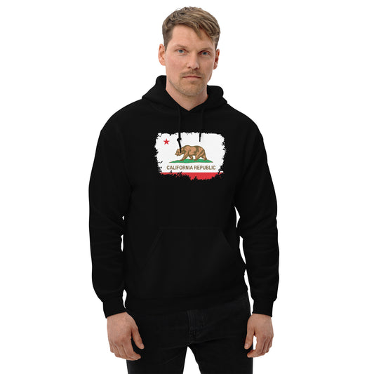 California State Flag design on unisex hoodie, front view