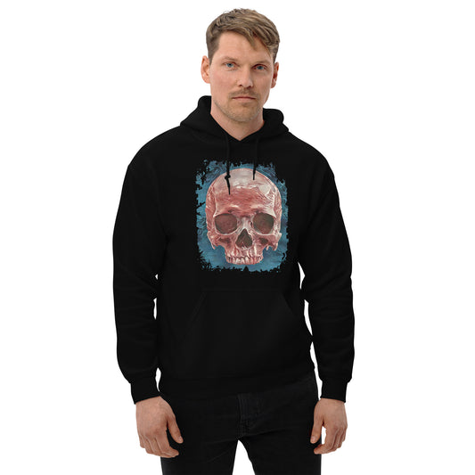Mystical Blood Skull Front design on unisex hoodie, front view