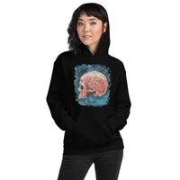 Mystical Blood Skull Side design on unisex hoodie, front view