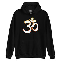 Om Sacred Symbol design on unisex hoodie, front view