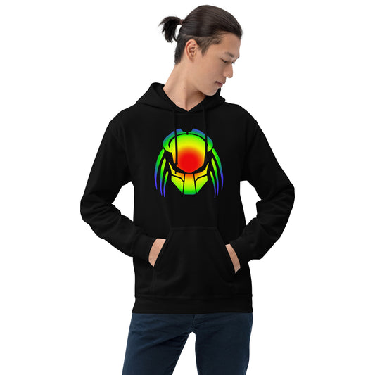 Heat Vision Predalien design on unisex hoodie, front view