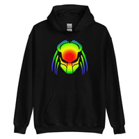 Heat Vision Predalien design on unisex hoodie, front view