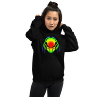 Heat Vision Predalien design on unisex hoodie, front view