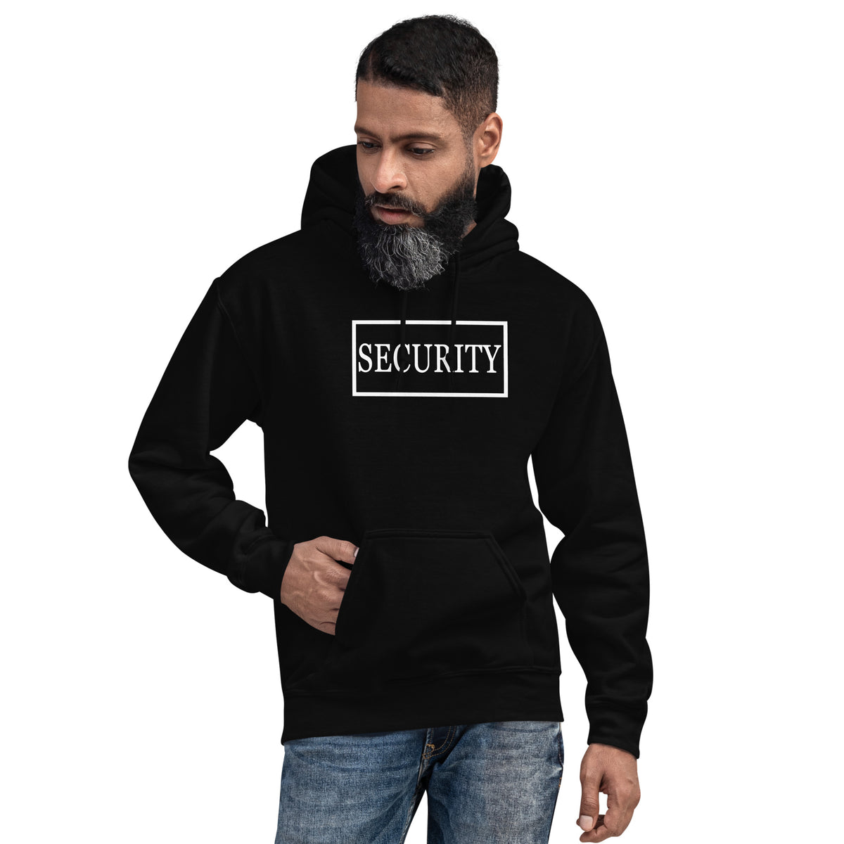 FNAF Security design on unisex hoodie, front view