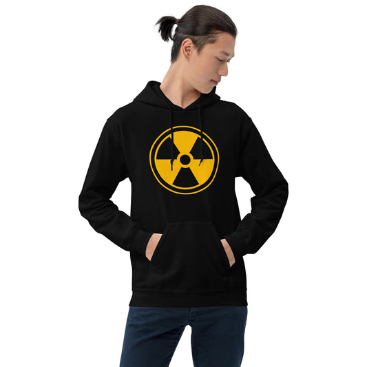 Radiation Warning Symbol design on unisex hoodie, front view