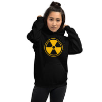 Radiation Warning Symbol design on unisex hoodie, front view