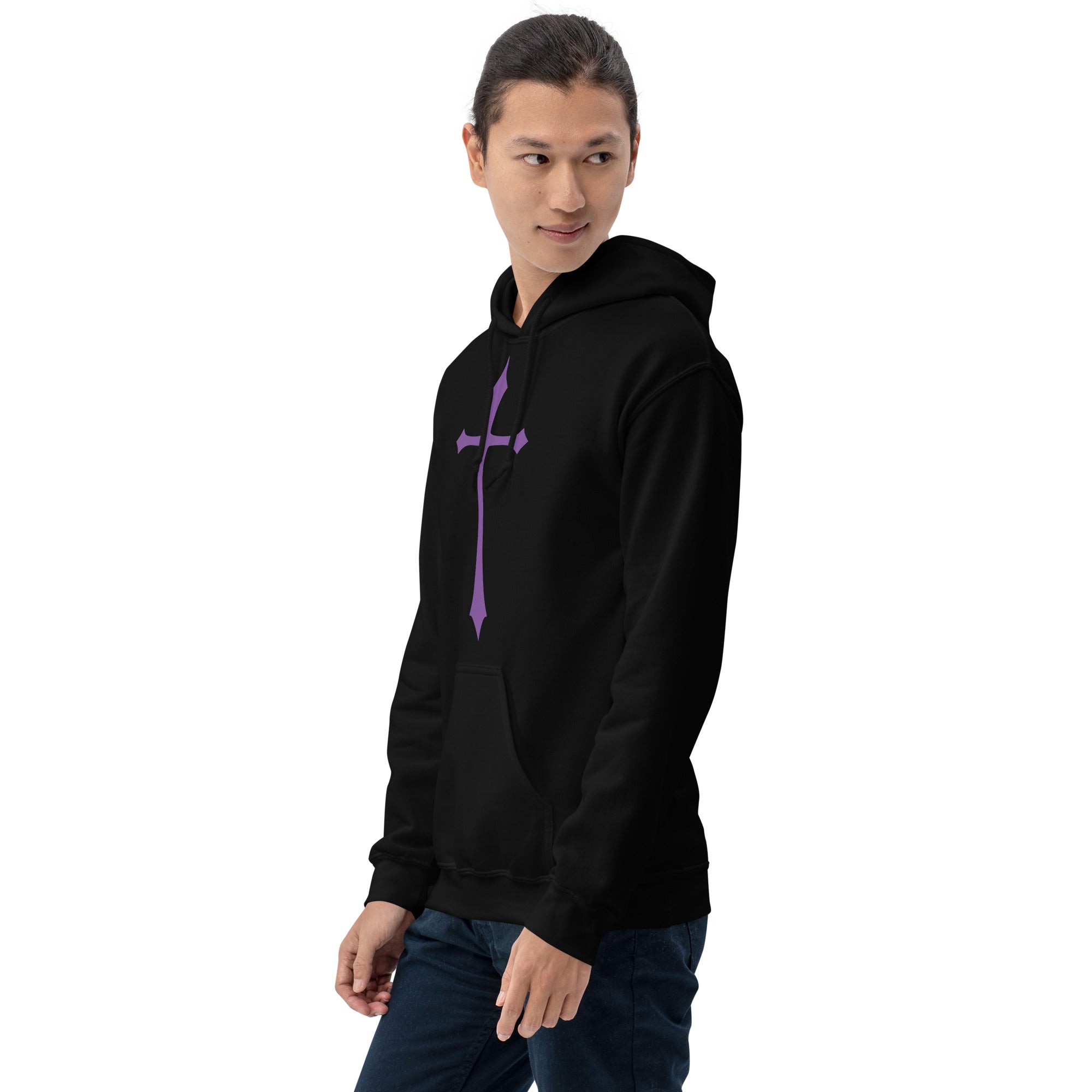 Purple Gothic Medeival Holy Cross Unisex Hoodie Sweatshirt