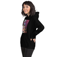 Star Child Surreal Portrait design on unisex hoodie, left-front view