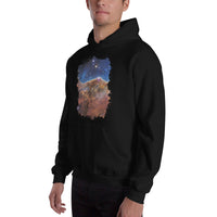 Carina Nebula JWST design on unisex hoodie, left-front view