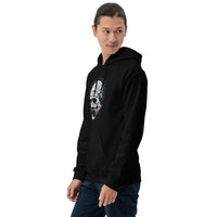 Hell Priest Cenobite design on unisex hoodie, left-front view