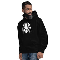 Predalien design on unisex hoodie, left-front view
