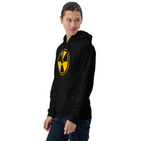 Radiation Warning Symbol design on unisex hoodie, left-front view