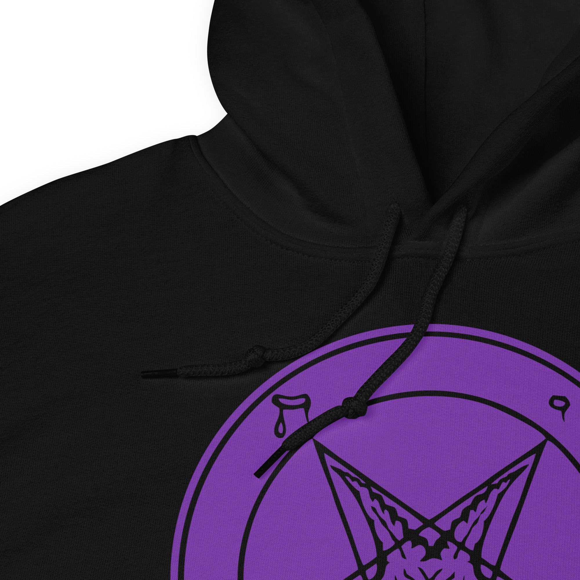 Classic Sigil of Baphomet Goat Head Pentagram Unisex Hoodie Sweatshirt Purple Print - Edge of Life Designs