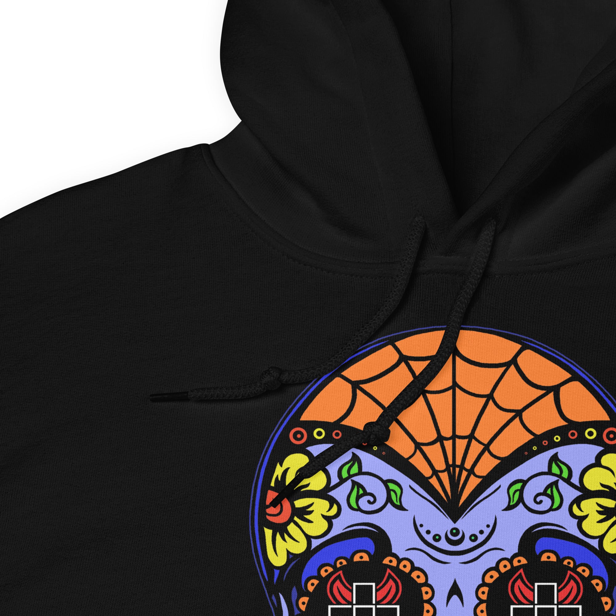 Blue Sugar Skull Day of the Dead Halloween Unisex Hoodie Sweatshirt - Edge of Life Designs